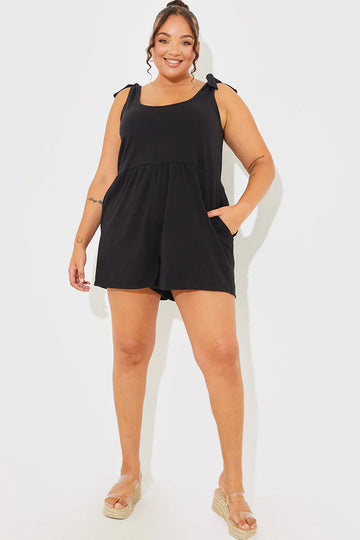 Tie Shoulder Fuller Short Playsuit